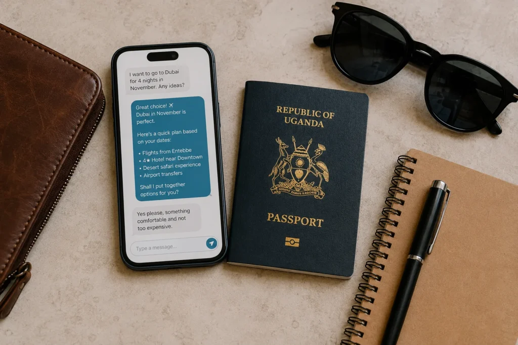 Planning a trip with Travelcare's AI travel planner in Uganda, Zavi